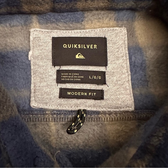 Quiksilver plaid fleece Flannel Shirt Size L (v) - Picture 11 of 12